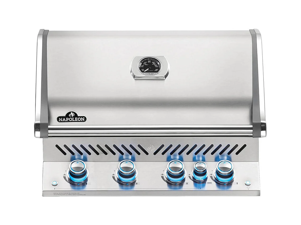 Barbecue à gaz encastrable Prestige Pro 500 inox 3 brûleurs + Sizzle Zone + brûleur arrière - Napoleon