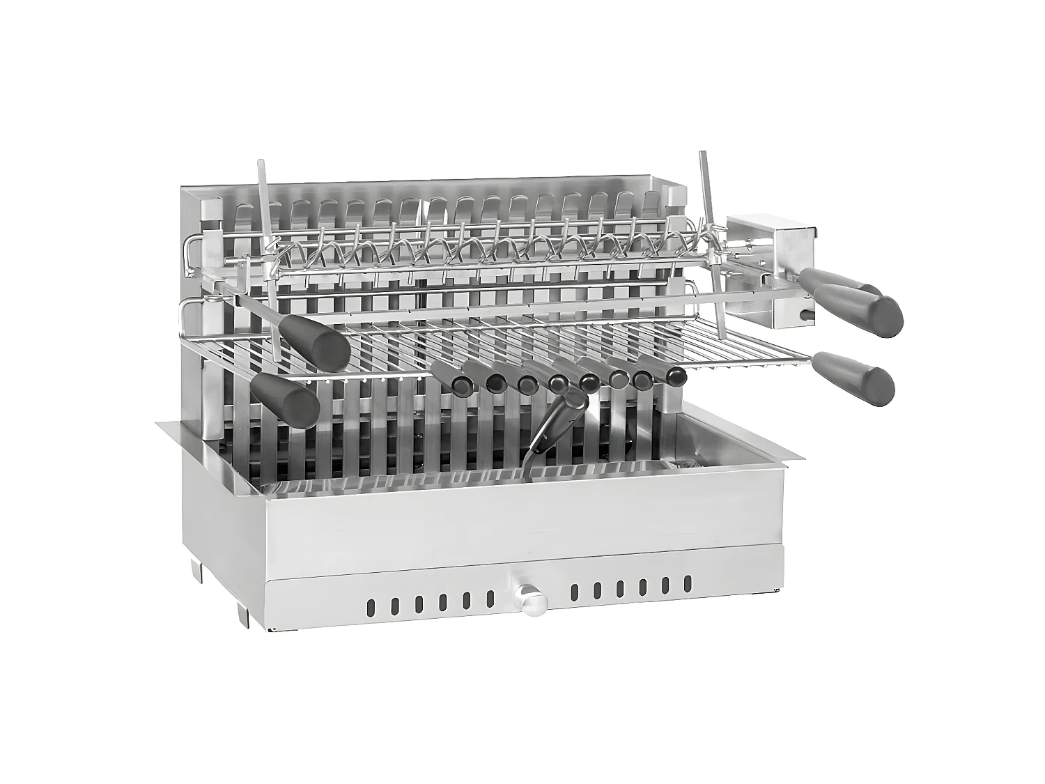 Barbecue charbon encastrable et à poser avec tournebroche électrique 918.66 - FORGE ADOUR