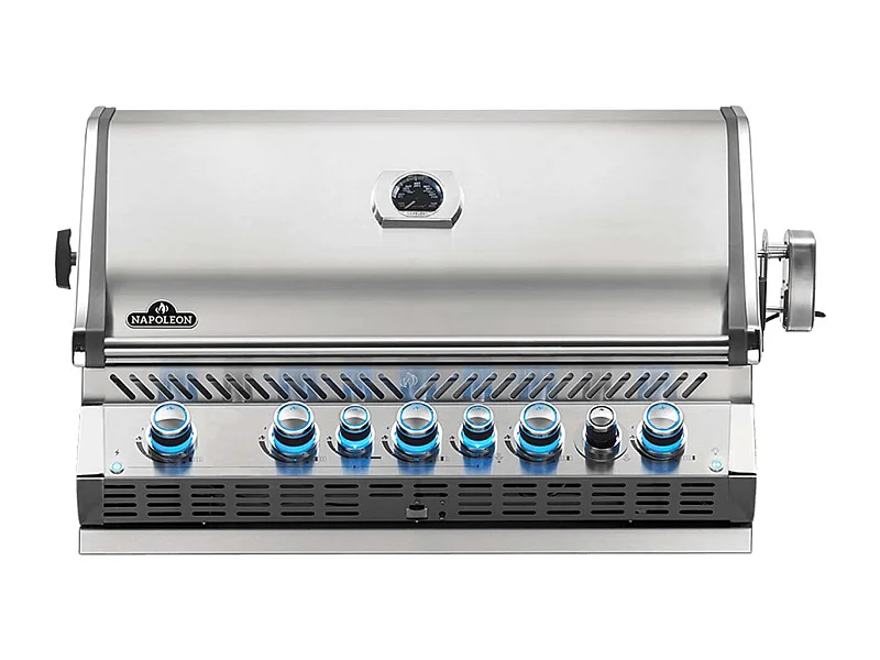 Barbecue gaz encastrable Prestige Pro 665 inox 5 brûleurs + Sizzle Zone + brûleur arrière + Fumage - Napoleon
