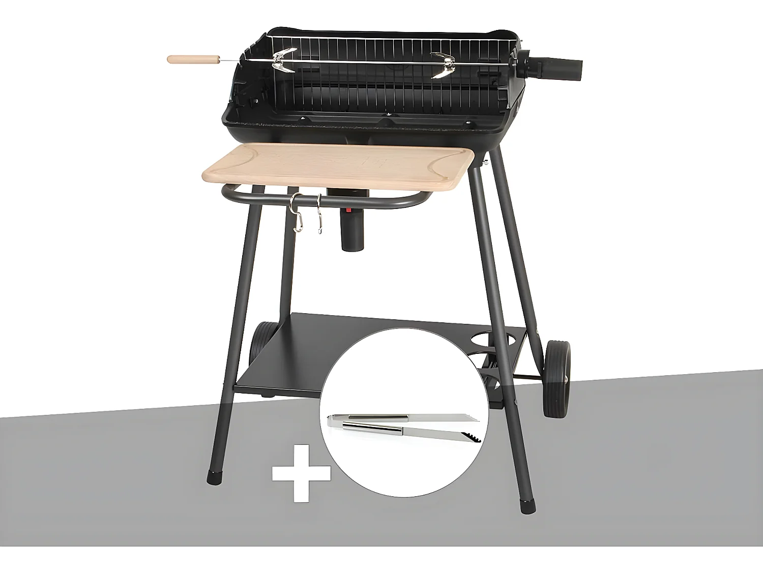 Barbecue charbon Bergamo Somagic + Pince en inox