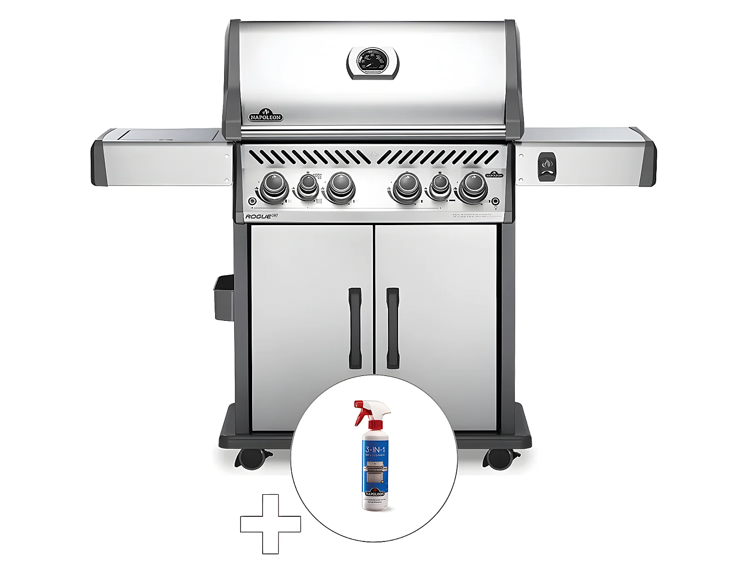 Barbecue à gaz Napoleon Rogue SE 525 SIB inox 4 brûleurs + Nettoyant grill 3 en 1