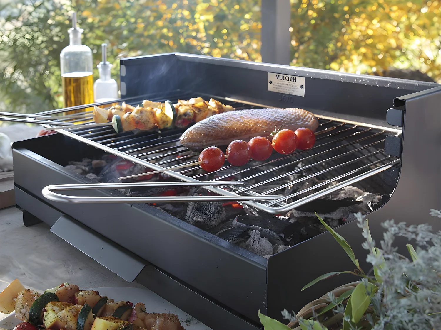 Barbecue charbon Original Vulcain Acier 54 x 32 cm - Le Marquier