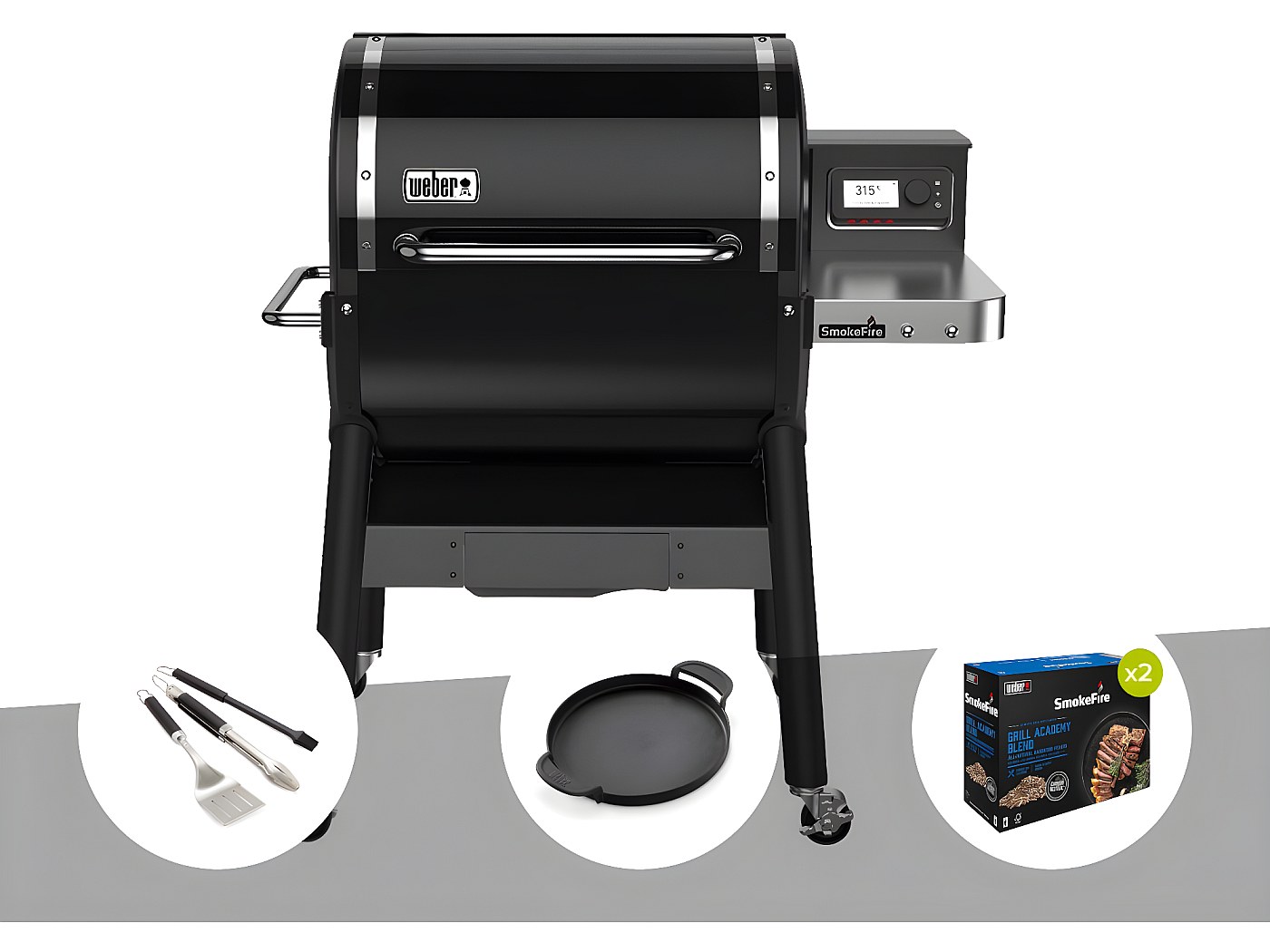Barbecue à pellets er Smokefire EX4 GBS + Kit 3 ustensiles + Plancha