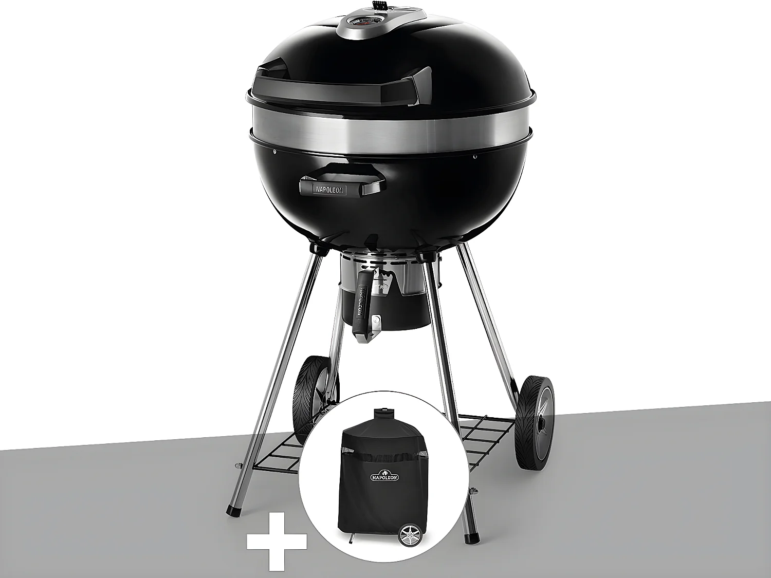 Barbecue charbon de bois Rodéo Pro 57 cm sur pied + Housse de protection