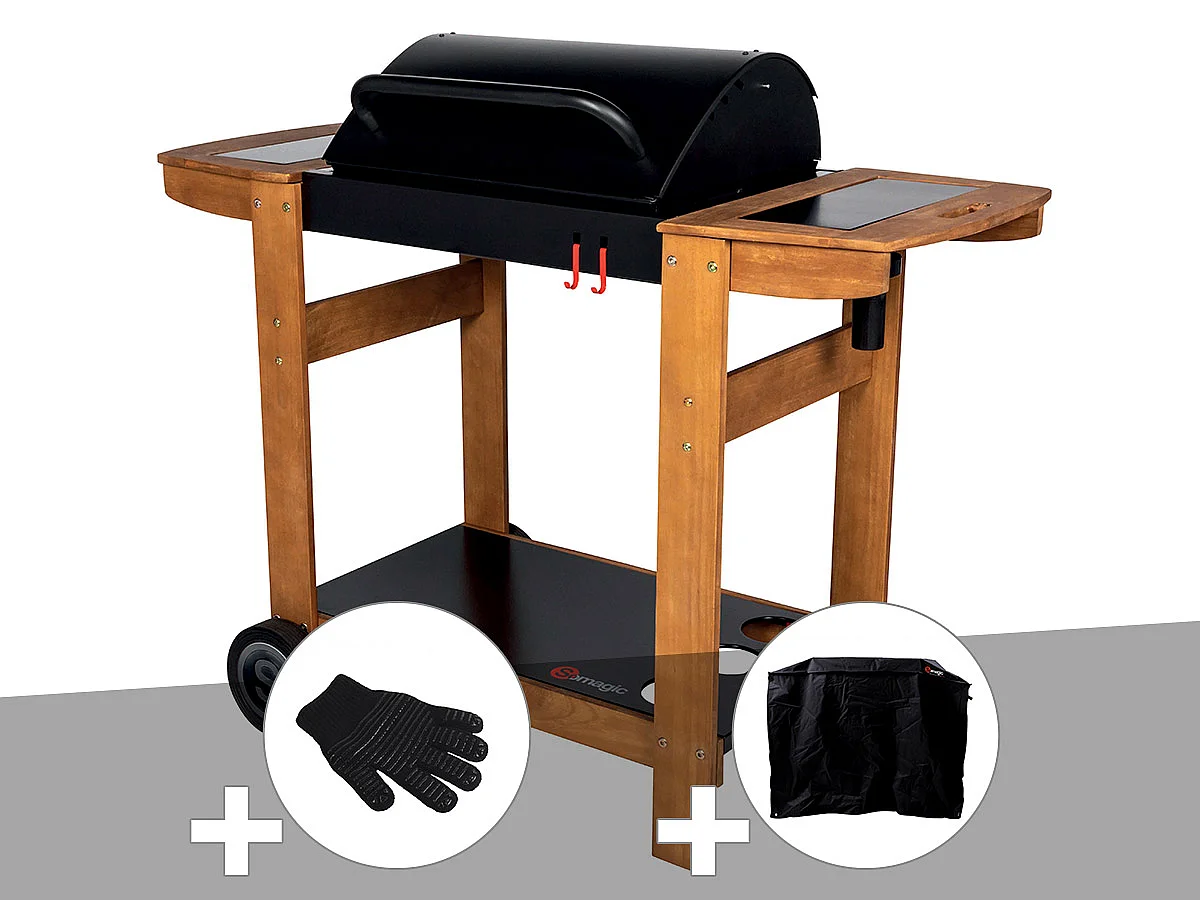 Barbecue à charbon Indiana + Gant + Housse
