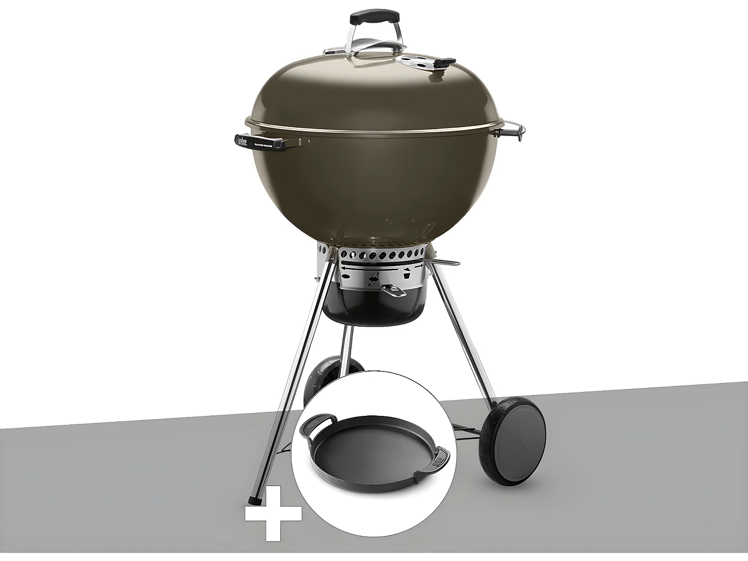 Barbecue à charbon Weber Master-Touch GBS C-5750 57 cm Smoke Grey avec plancha