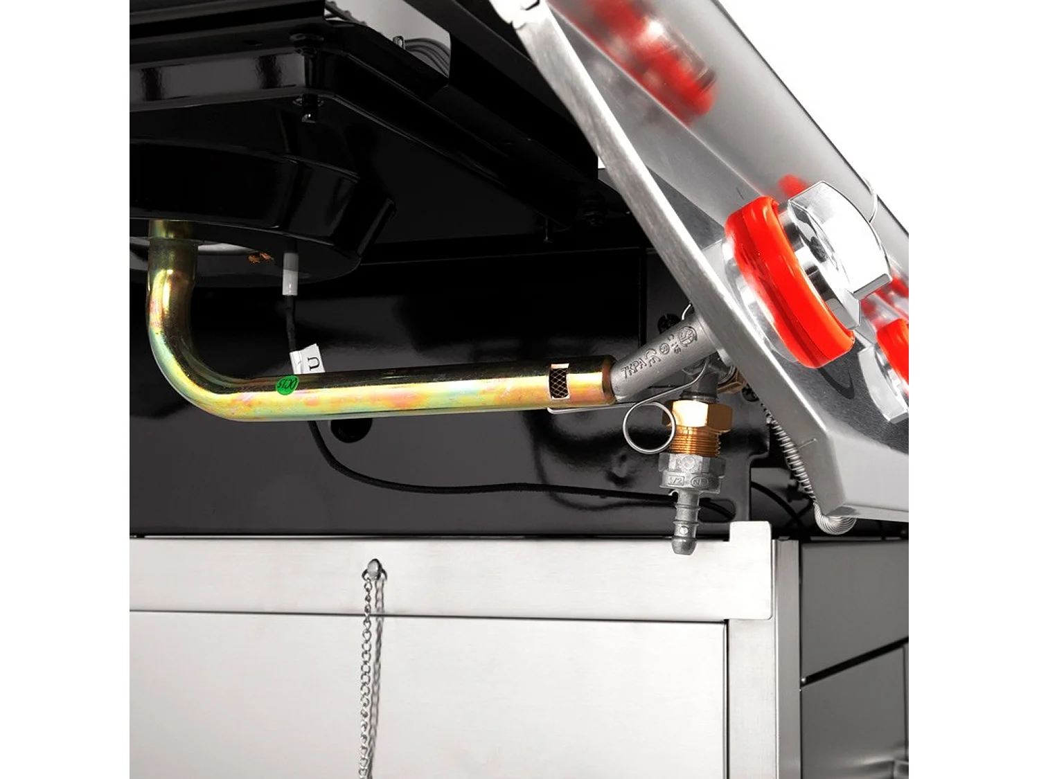 Barbecue à gaz avec chariot Manhattan 450GPI, 4 brûleurs, 1 réchaud latéral et plancha - Somagic