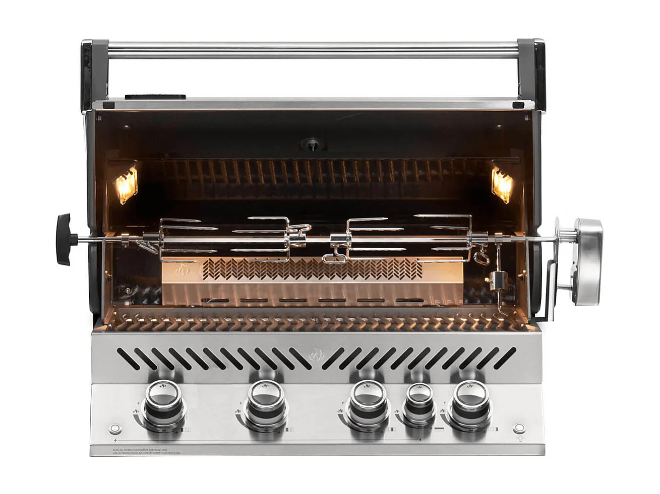 Barbecue à gaz encastrable Prestige Pro 500 inox avec rôtissoire - Napoleon