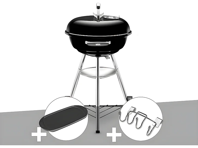 Barbecue Weber Compact Kettle 47 cm + Plancha + Support Accessoires