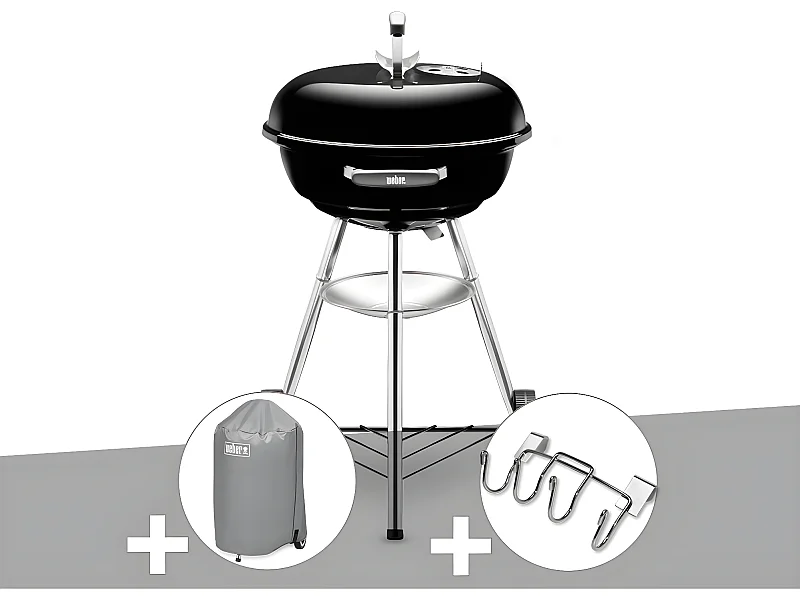 Barbecue Weber Compact Kettle 47 cm + Housse + Support Accessoires