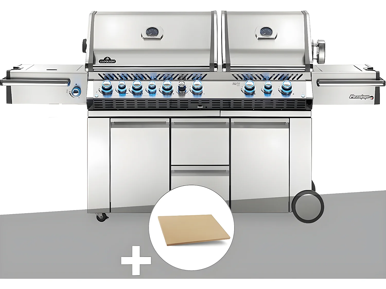 Barbecue à gaz Prestige Pro 825 + Pierre à pizza large rectangle - Napoleon