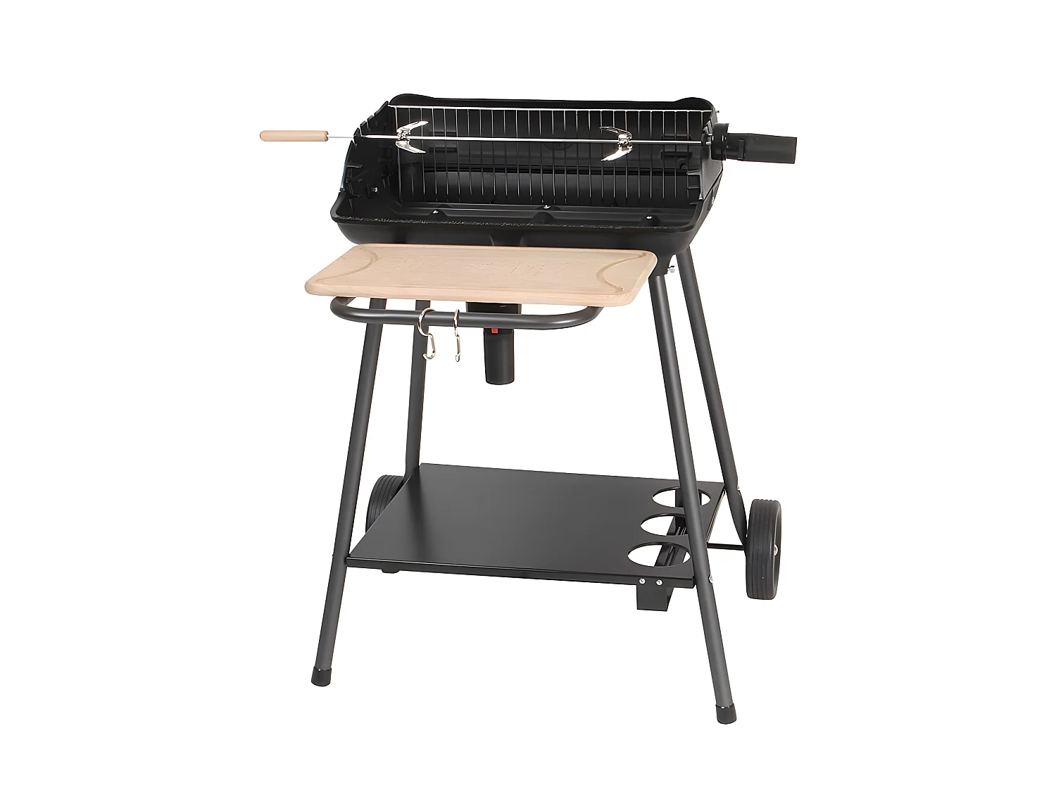 Barbacoa de carbón de madera con función asador