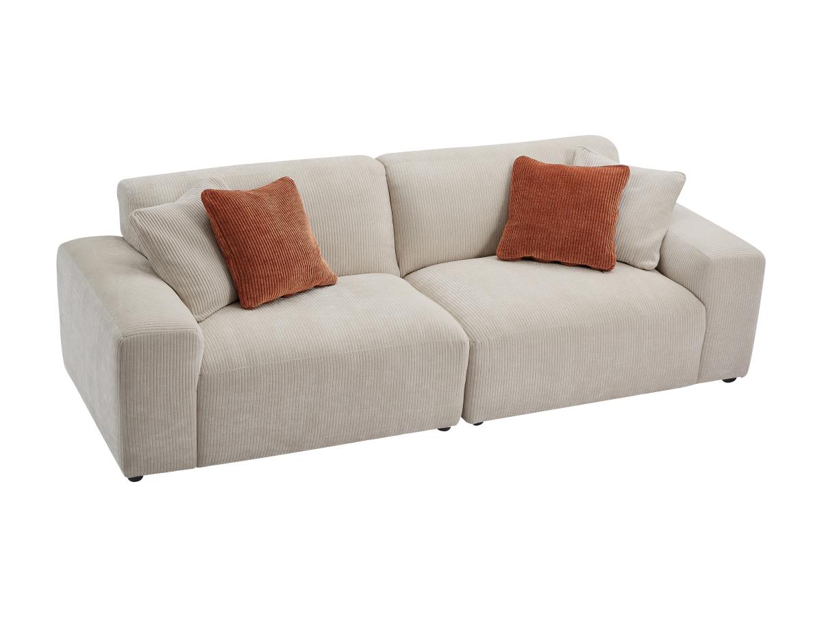 Sofa 3-Sitzer - Cord - Beige - TIRONO von Maison Céphy günstig online kaufen