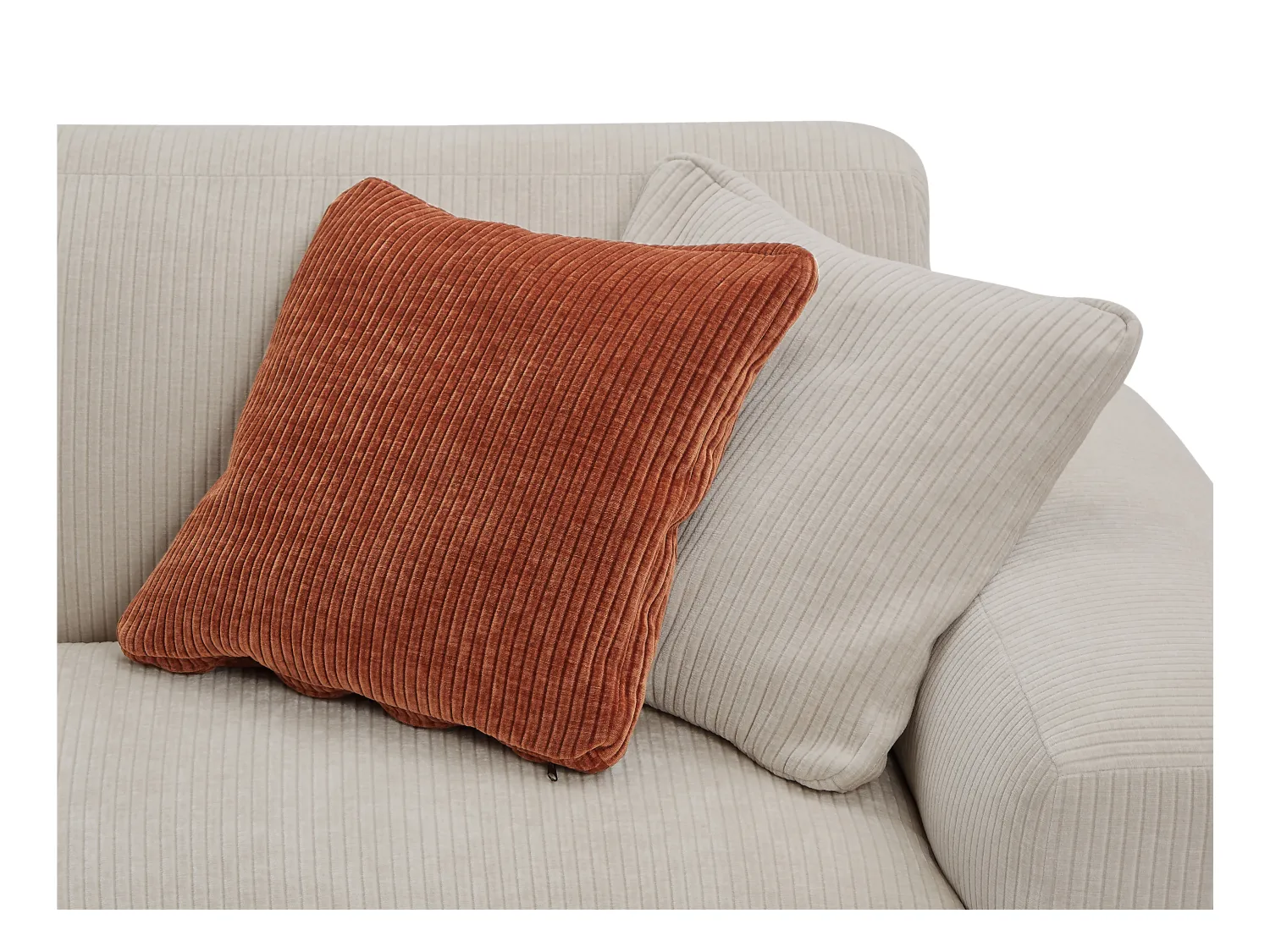 Driezitsbank van beige ribfluweel TIRONO van Maison Céphy