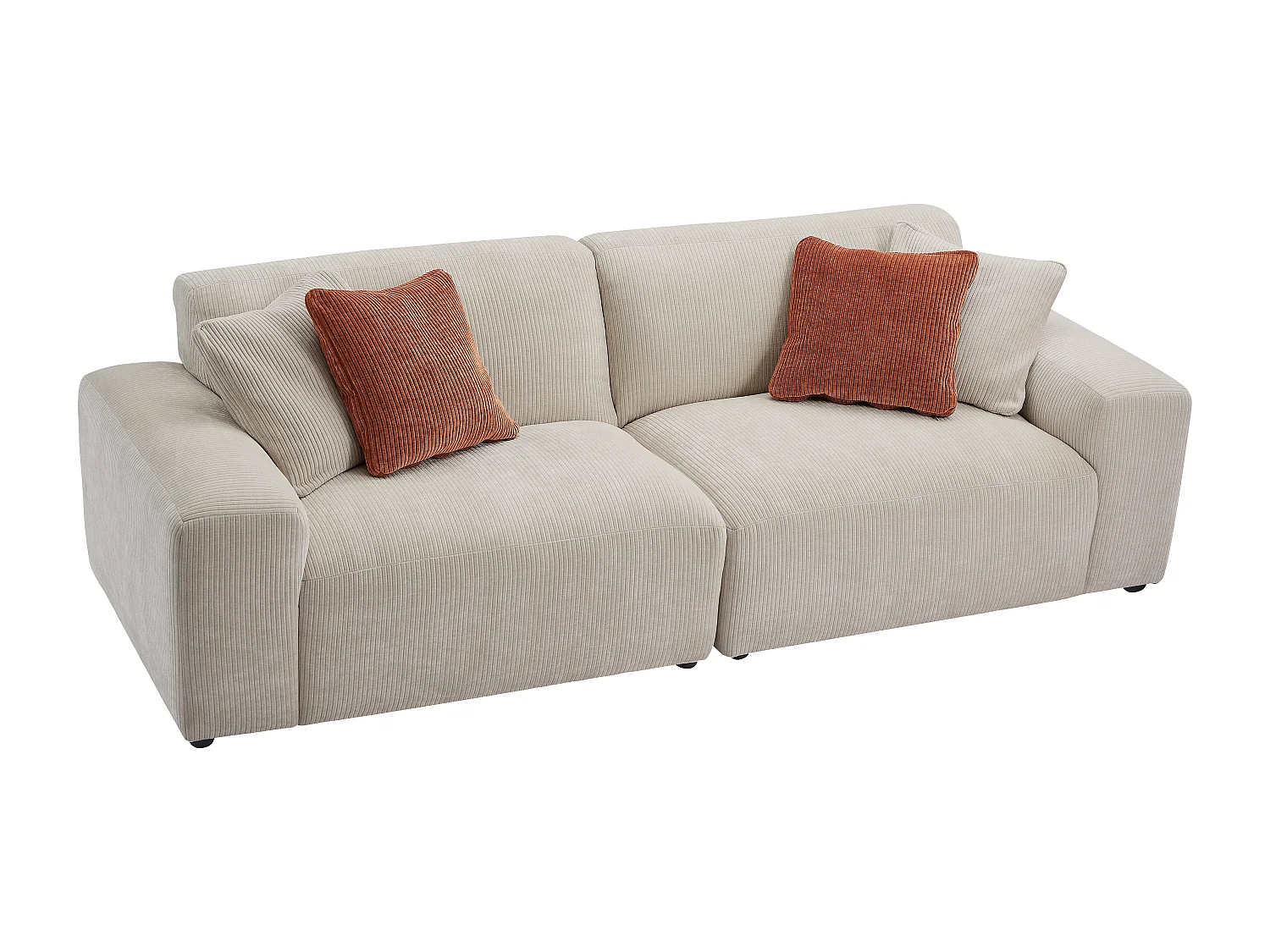 Driezitsbank van beige ribfluweel TIRONO van Maison Céphy