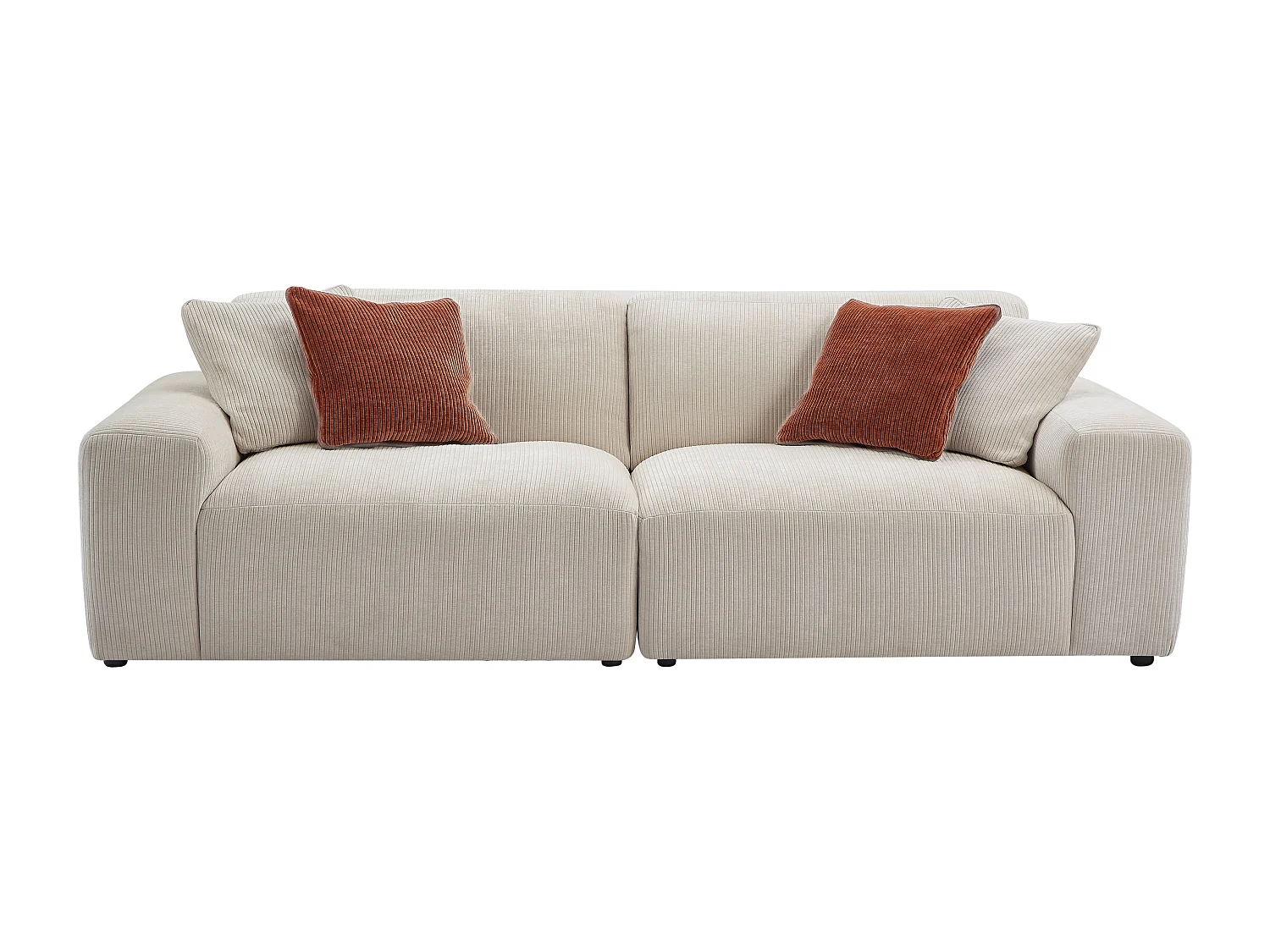 Driezitsbank van beige ribfluweel TIRONO van Maison Céphy