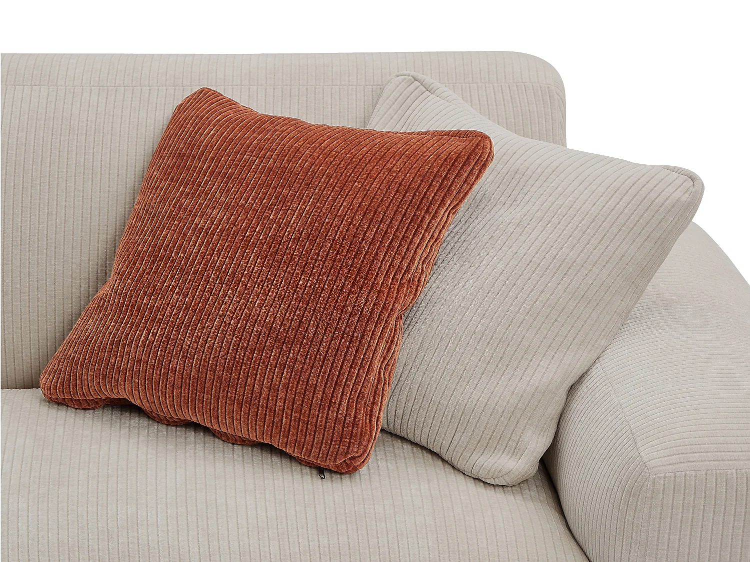 Driezitsbank van beige ribfluweel TIRONO van Maison Céphy