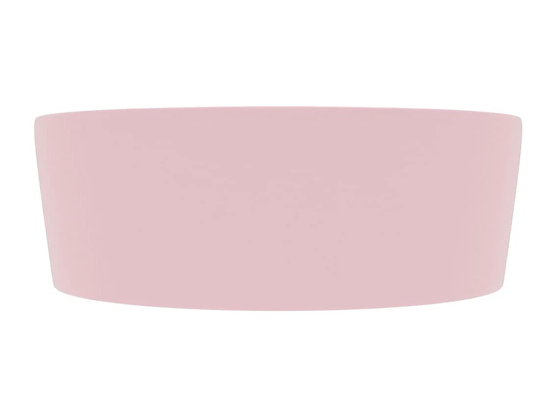 Lavabo di lusso con troppopieno da appoggio wc lavabo bagno stanza cosmetica casa 36x13 cm ceramica rosa opaco 02_0002774