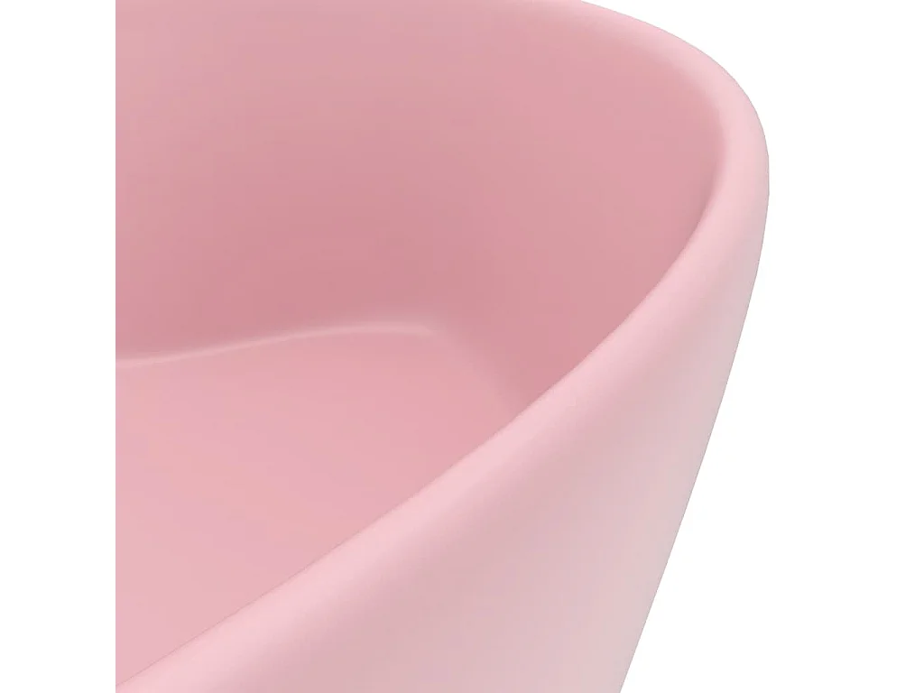 Lavabo di lusso con troppopieno da appoggio wc lavabo bagno stanza cosmetica casa 36x13 cm ceramica rosa opaco 02_0002774