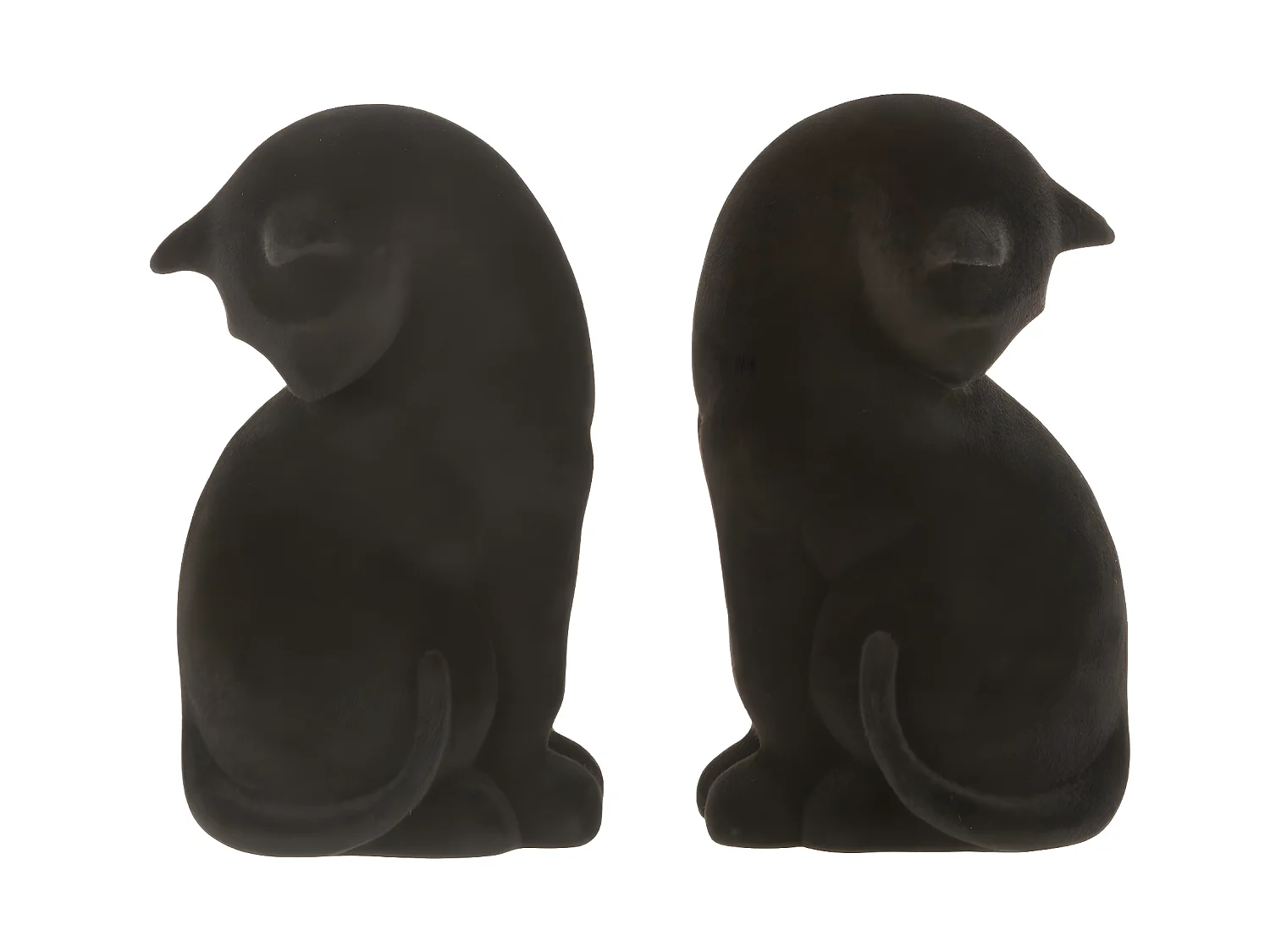 Lot de 2 Serre-Livres Velours "Chat" 18cm Noir
