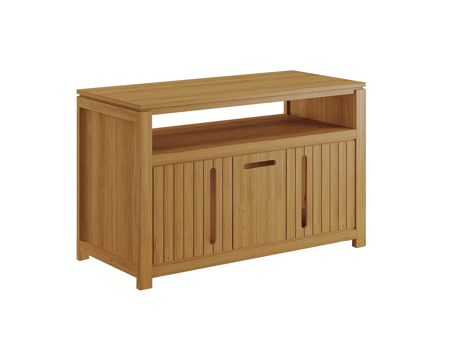 Móvel de casa de banho teca clara com lavatório duplo 120 cm - SARATOK