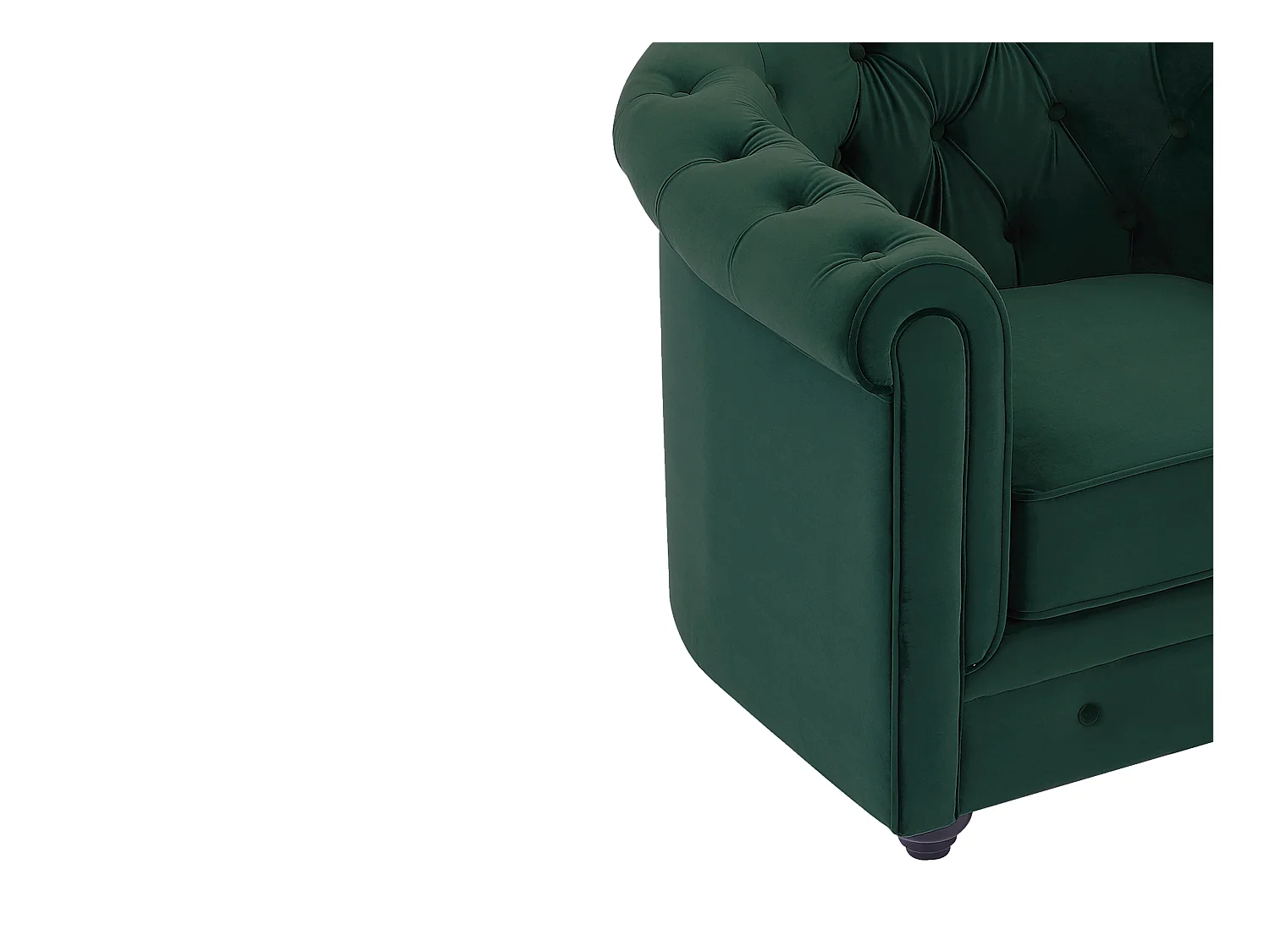 Tweezitsbank van groen velours CHESTERFIELD