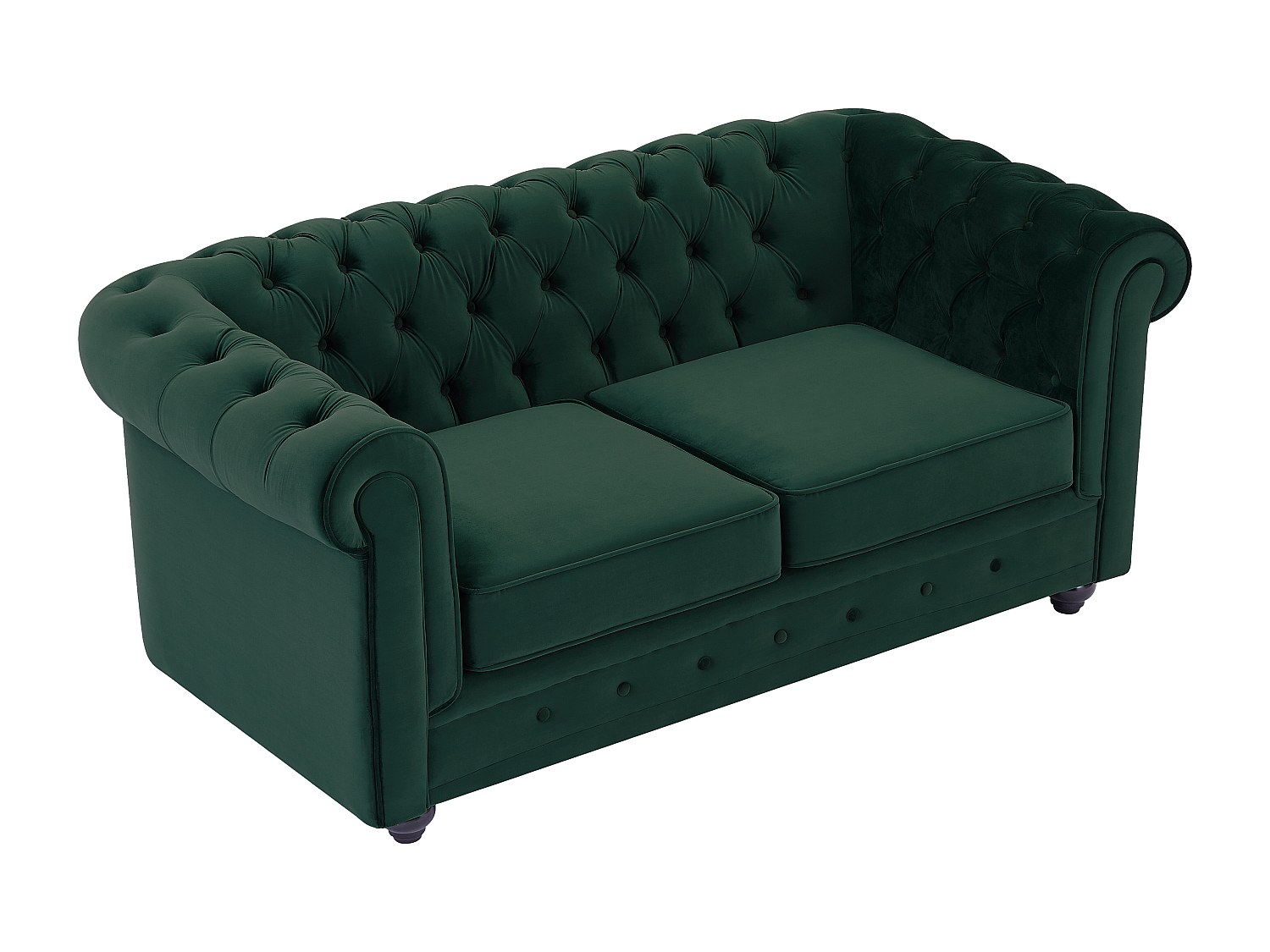 Sofa 2-Sitzer - Samt - Grün - CHESTERFIELD günstig online kaufen
