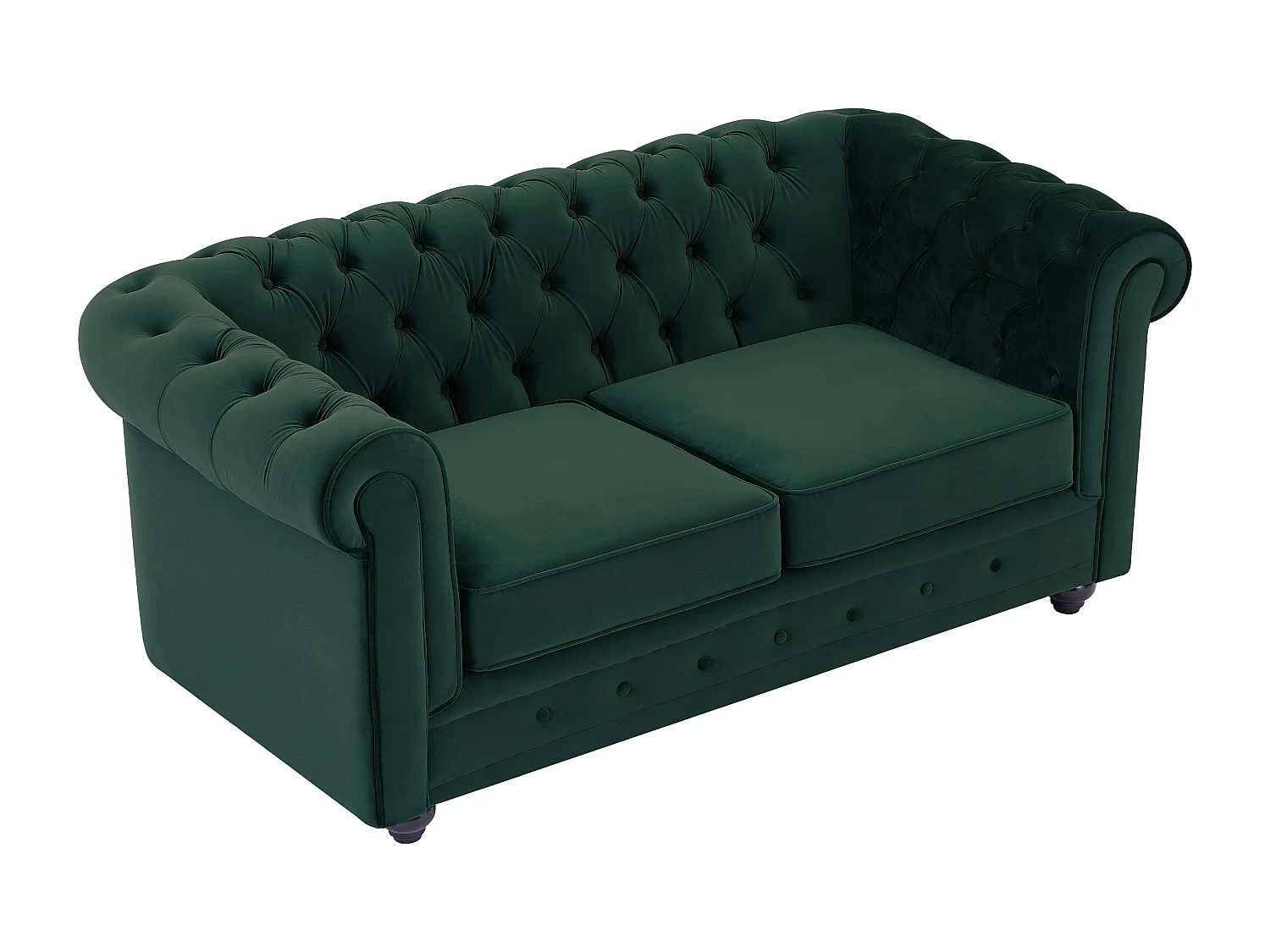 Sofa 2-Sitzer - Samt - Grün - CHESTERFIELD