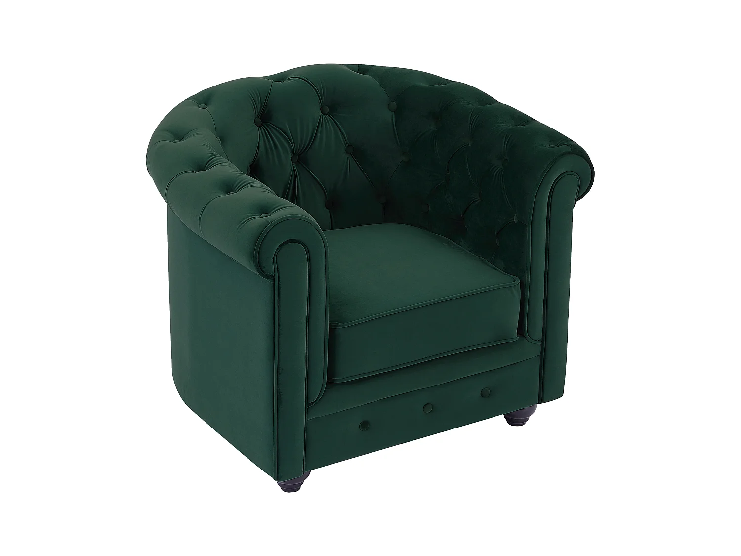 Sessel - Samt - Grün - CHESTERFIELD