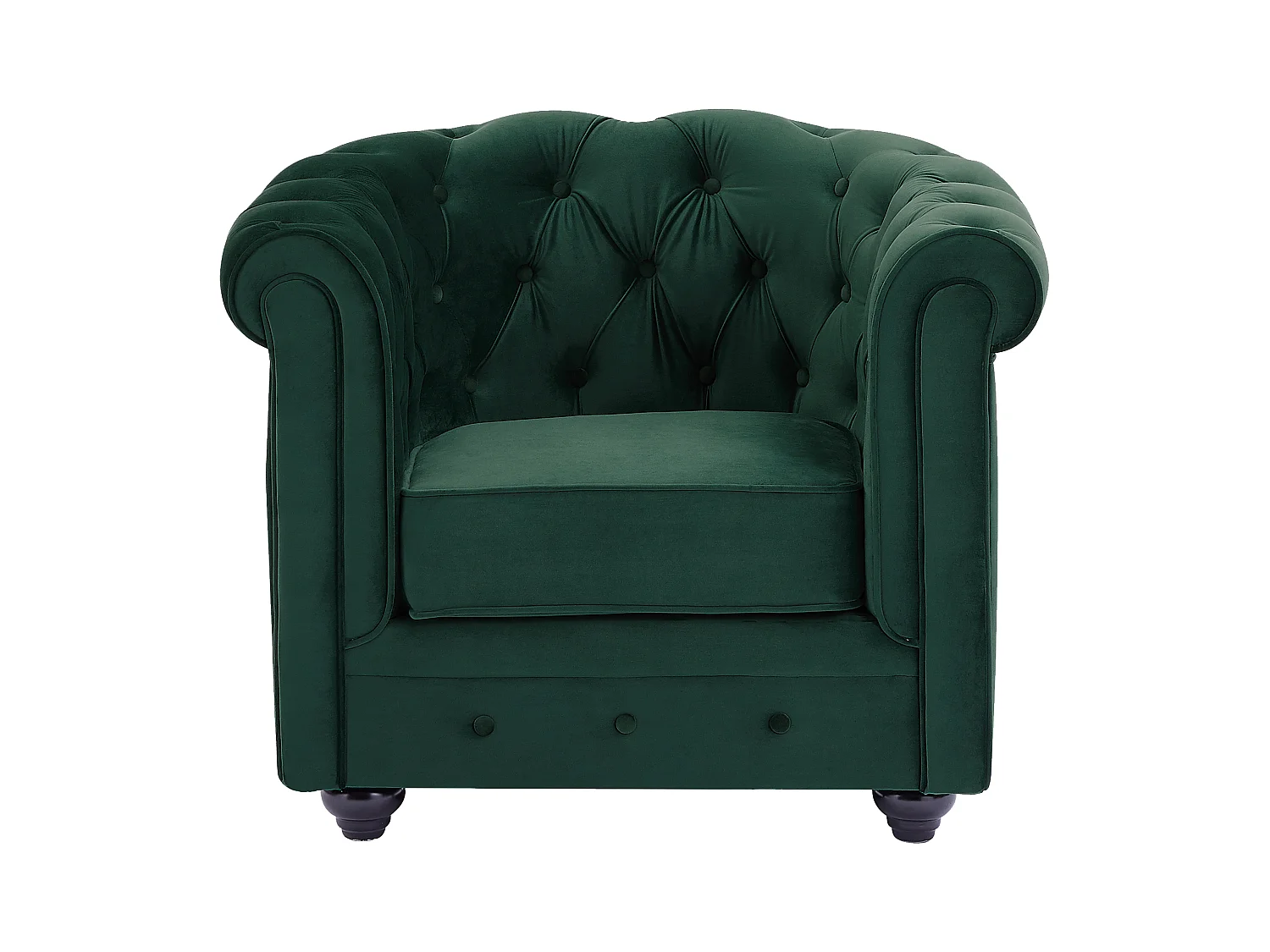 Sessel - Samt - Grün - CHESTERFIELD