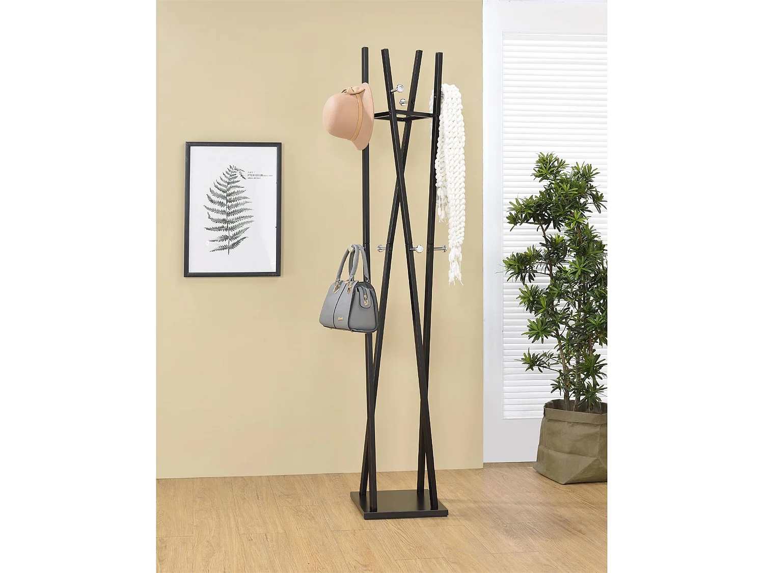 Porte-manteaux VITUS portant à vêtements design contemporain structure en métal laqué noir