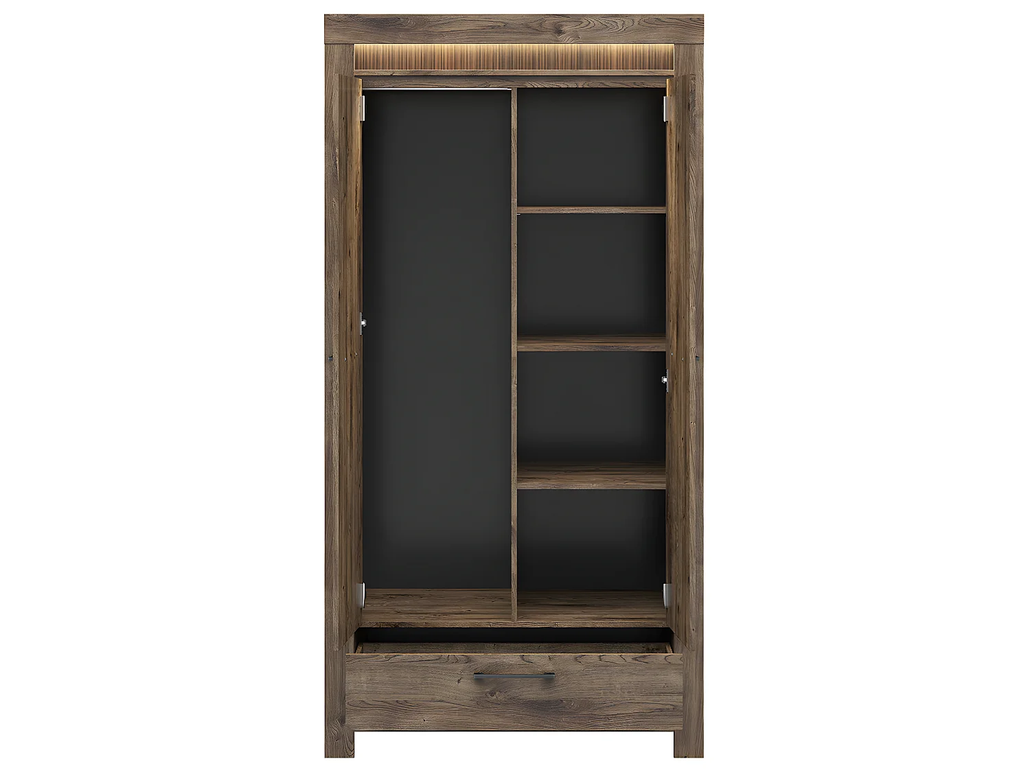 2-deurs kledingkast inclusief 1 LED-lade Amaury Wood