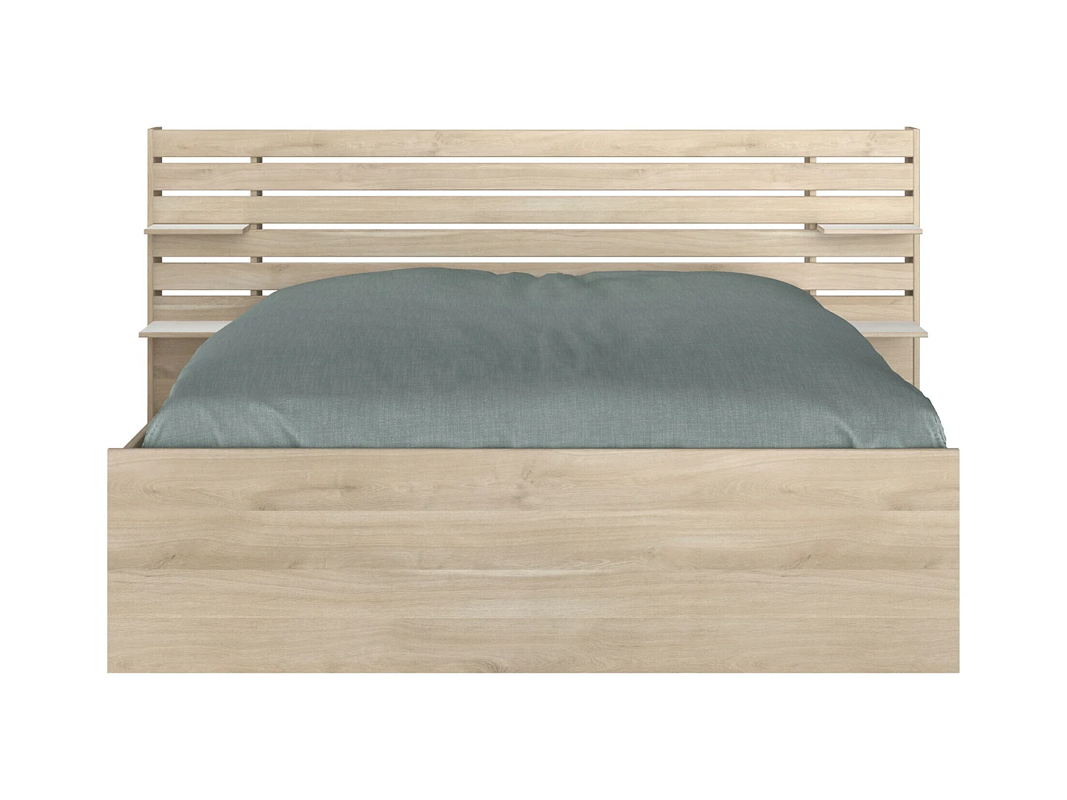 Lit 160 x 200 cm avec rangements - Coloris : Naturel - TENALIA II