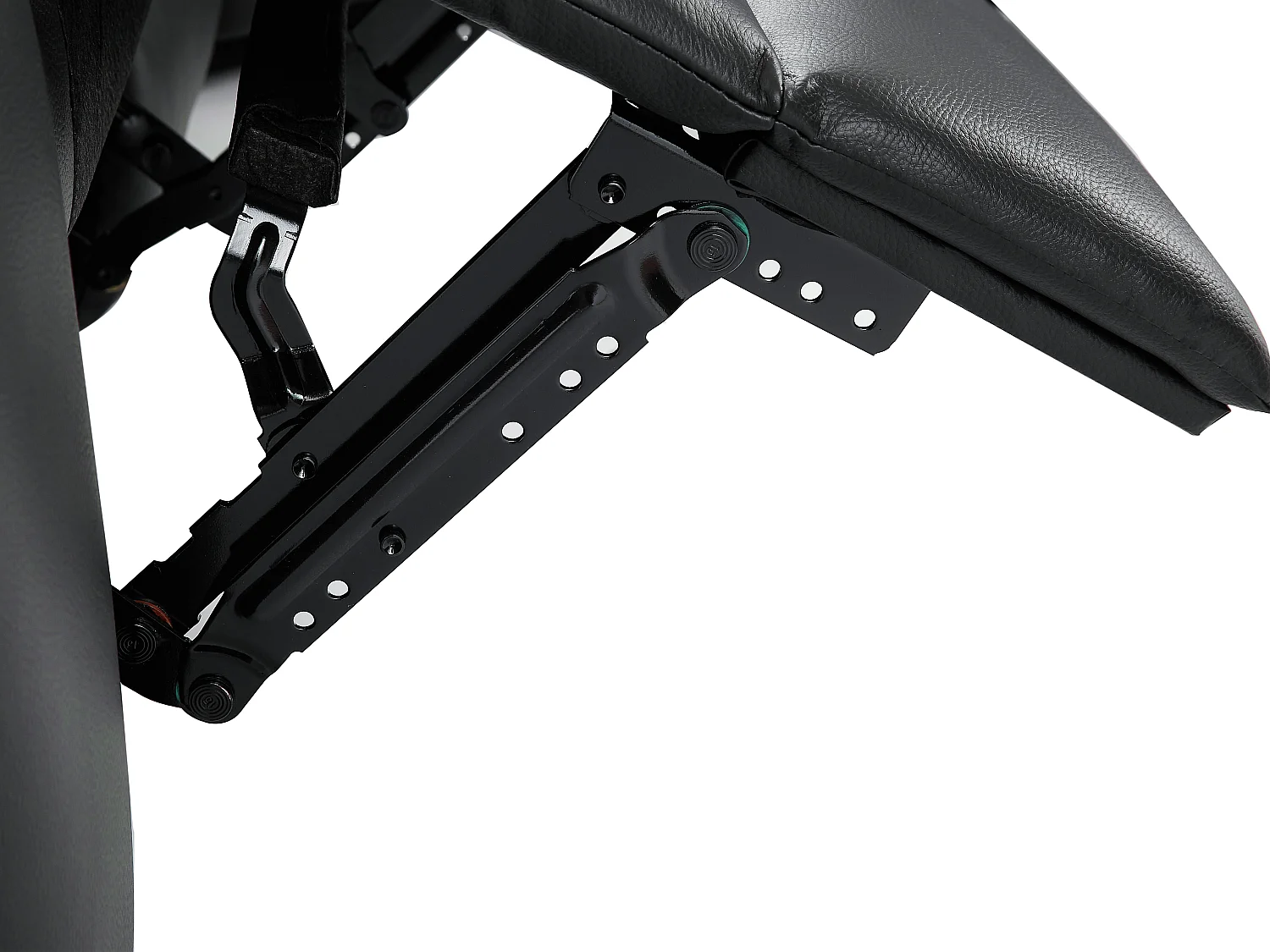 Elektrisk hörnhörnes rostfåtölj i svart läder MESOLA