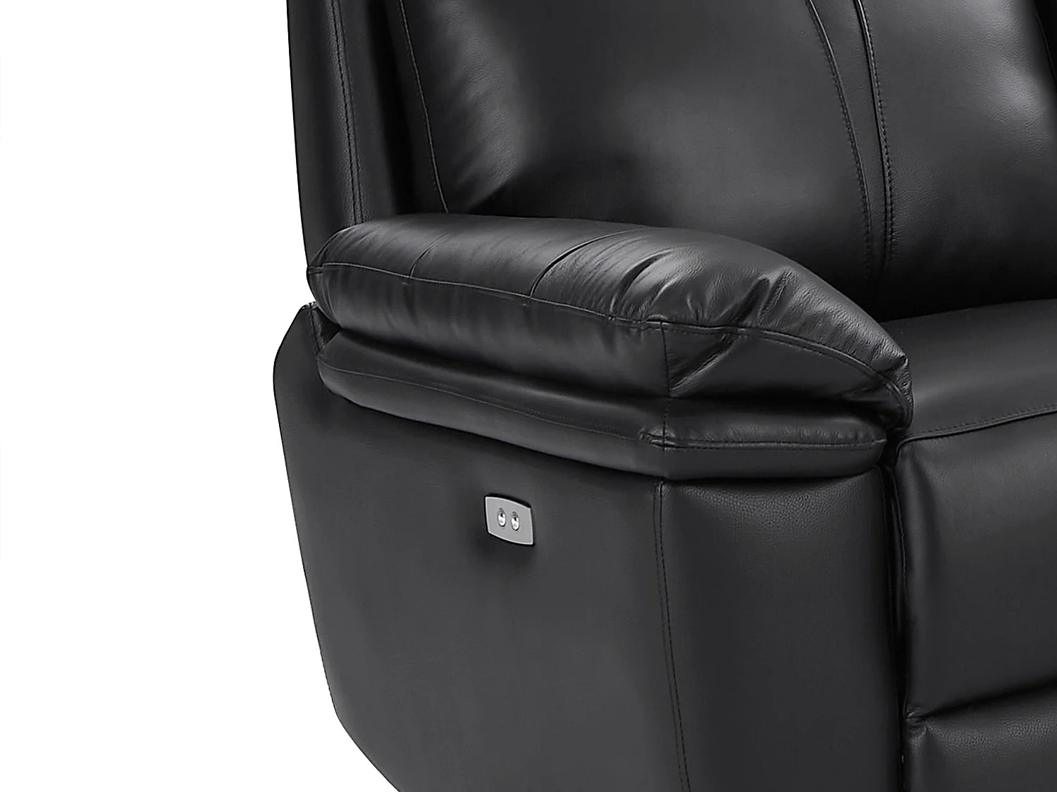 Elektrisk hörnhörnes rostfåtölj i svart läder MESOLA