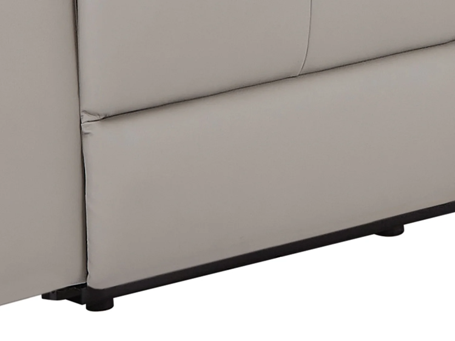 Ljusgrå elektrisk läderhörnsoffa MESOLA med relaxfunktion