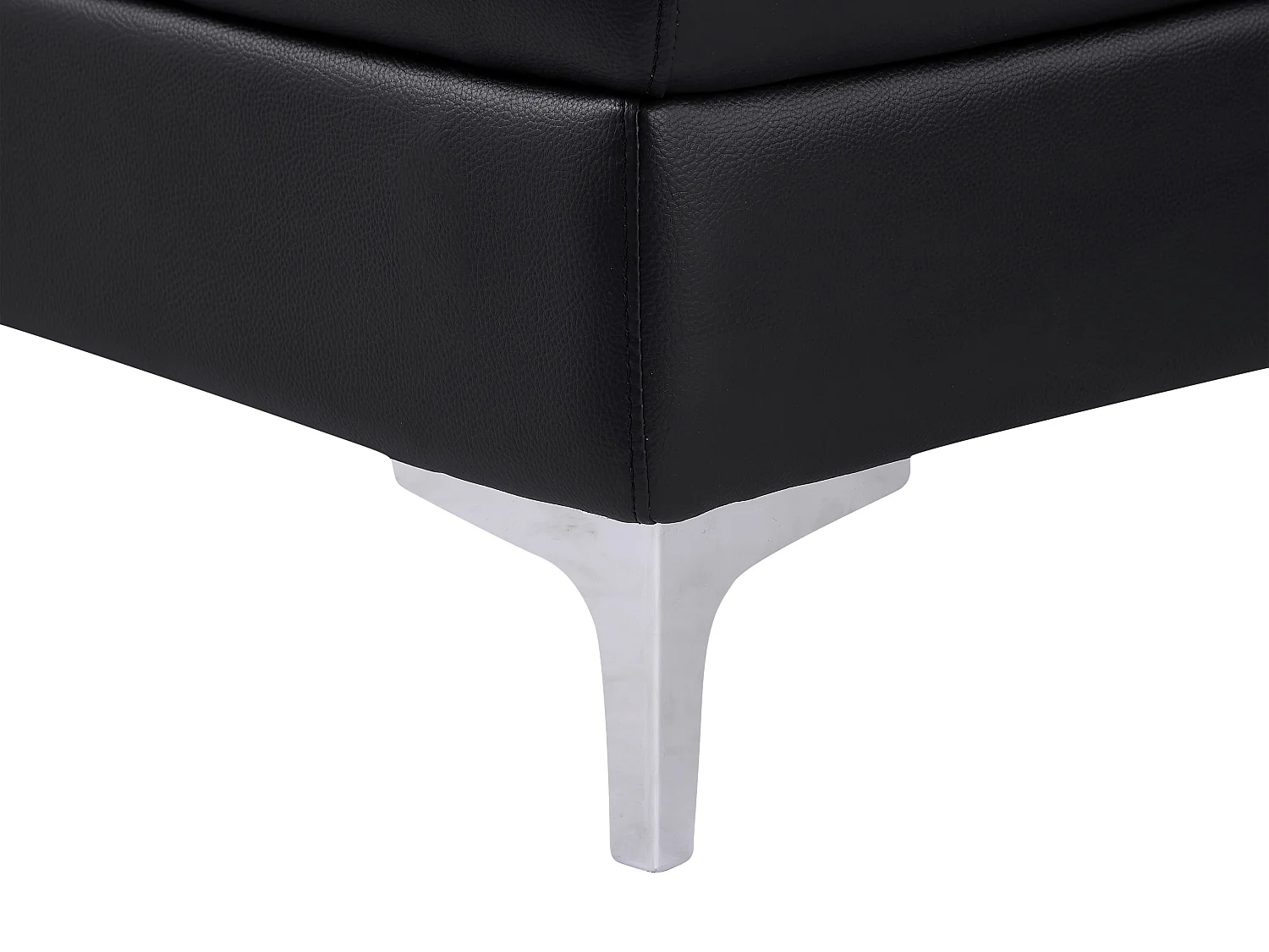 Vänstervänd hörnsoffa med elektrisk lutningsfunktion i svart läder FUSINO