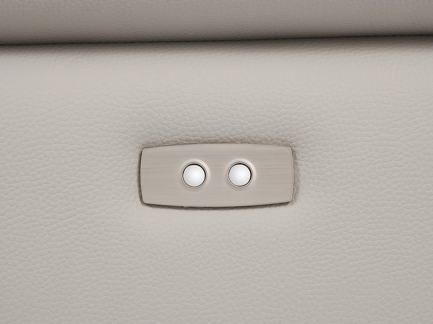 Elektriskt justerbar hörnsoffa i ljusgrått läder FUSINO (höger)