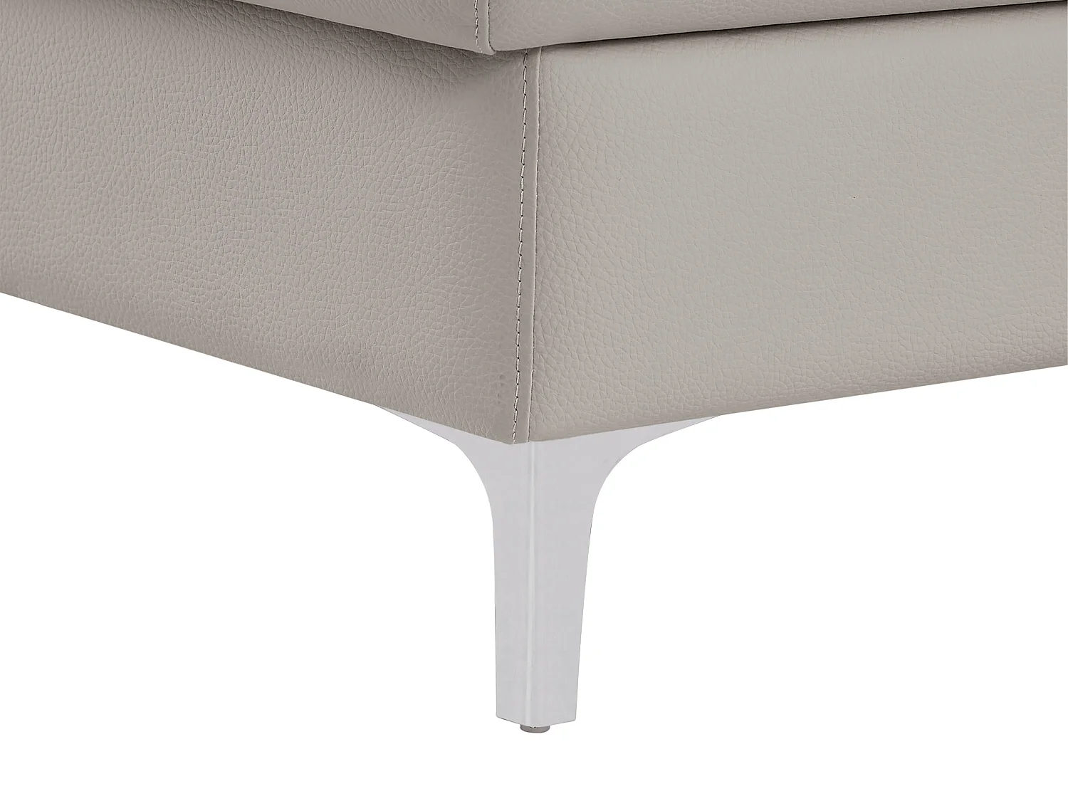 Vänstervänd hörnssoffa med elektrisk lutningsfunktion i ljusgrått läder FUSINO