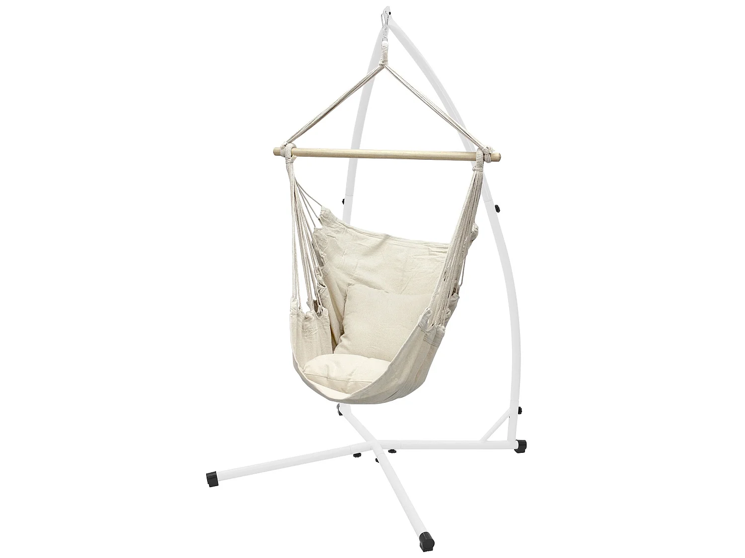 Hamac suspendu balançoire siège coton support crème 120 cm extérieure intérieure