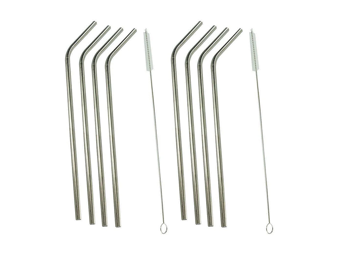 8 pailles en inox avec goupillon
