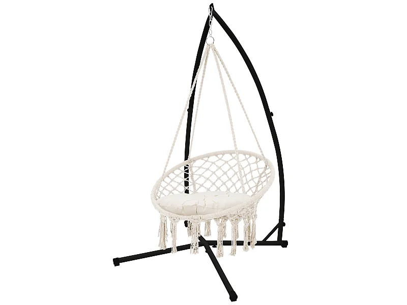 Sedia sospesa poltrona da appendere in cotone dondolo amaca con supporto