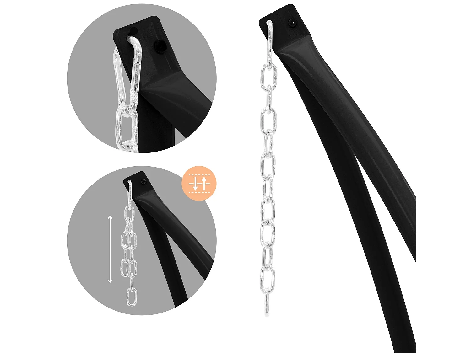 Hamac suspendue fauteuil relax chaise de jardin gris avec cadre métallique 120kg