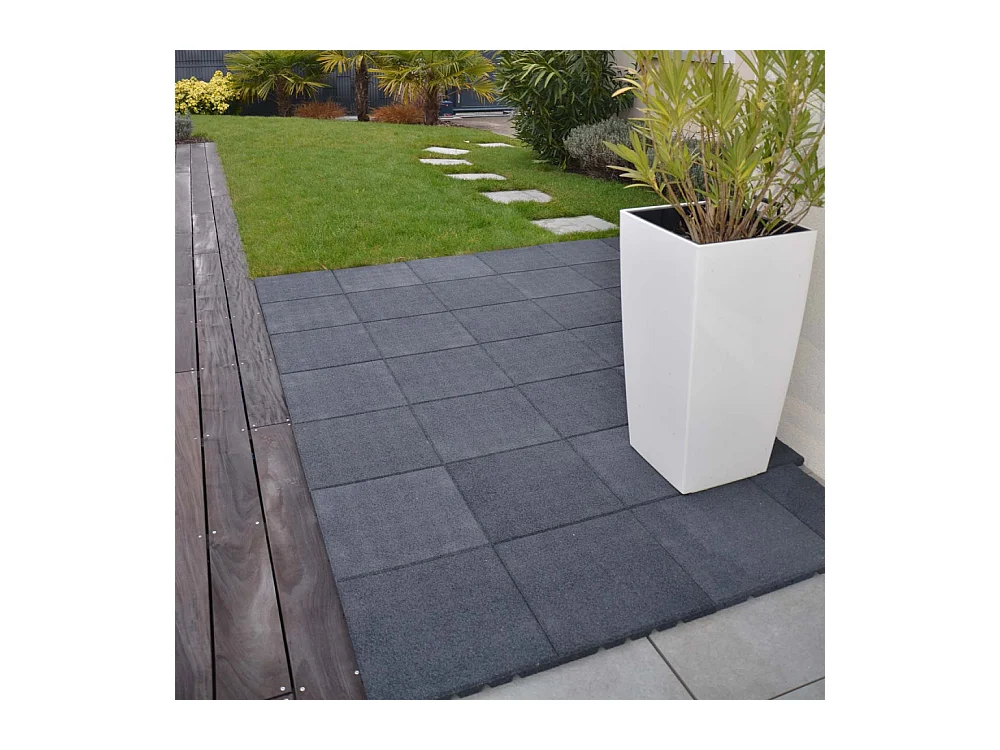 Dalle de jardin amortissante grise 50 x 50 cm Lot de 5