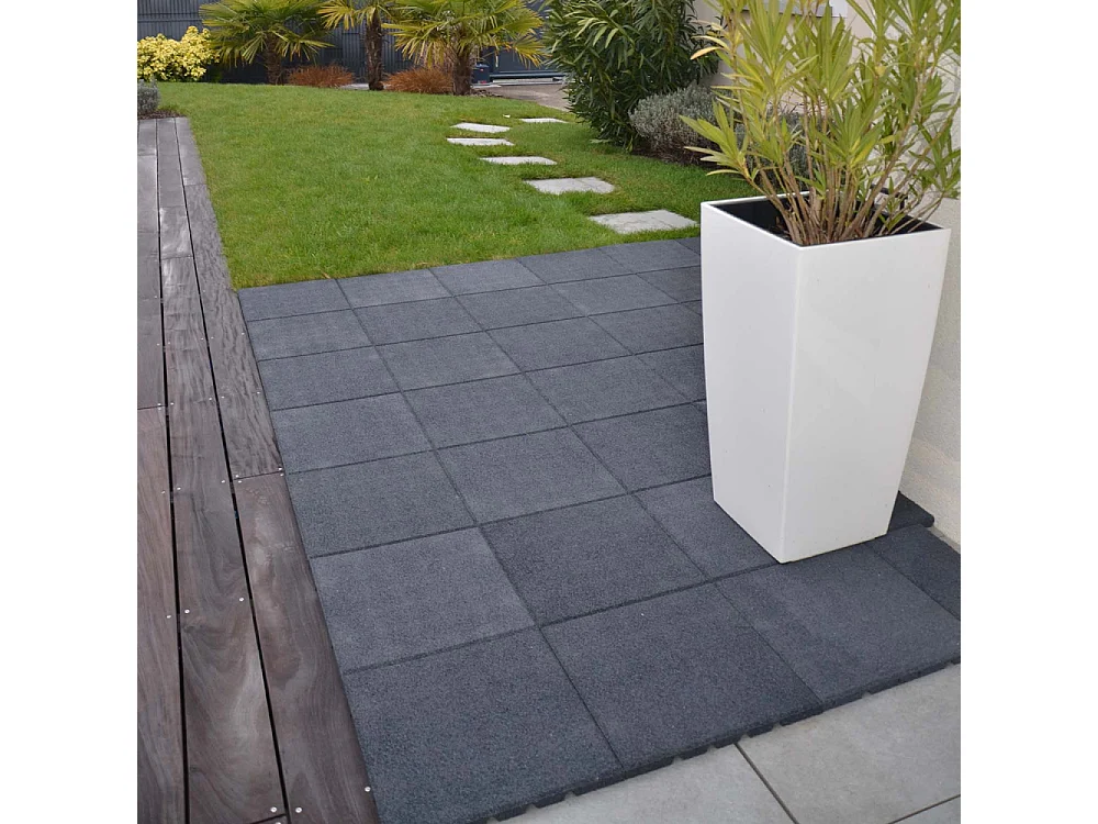 Dalle de jardin amortissante grise 50 x 50 cm Lot de 5
