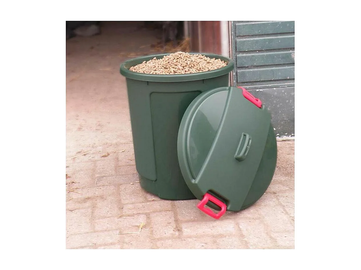 Poubelle de jardin couvercle et poignées 75 L Megano Vert- plastique