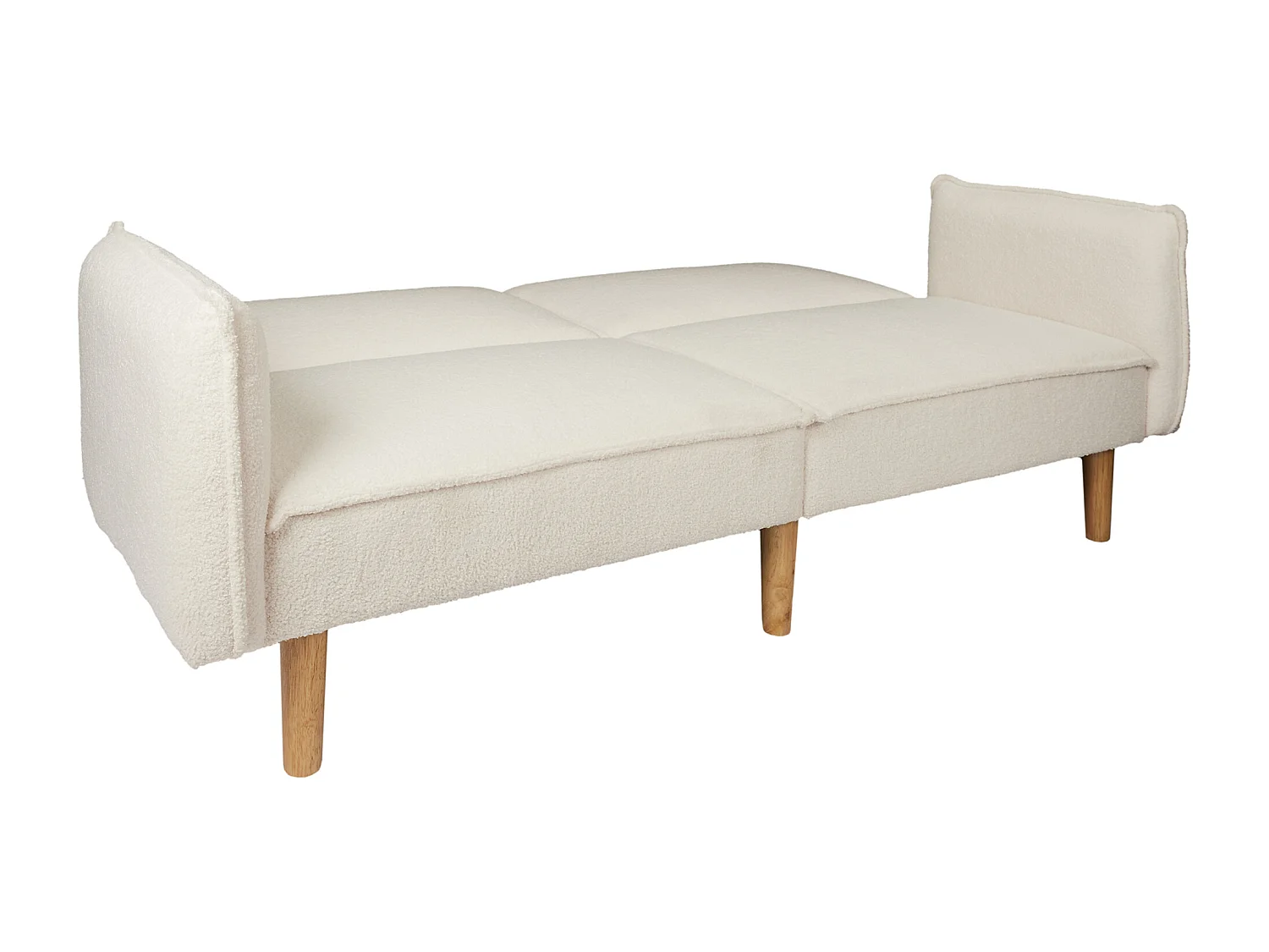 Canapé convertible tissu bouclette blanc - L198 cm - CLOUD