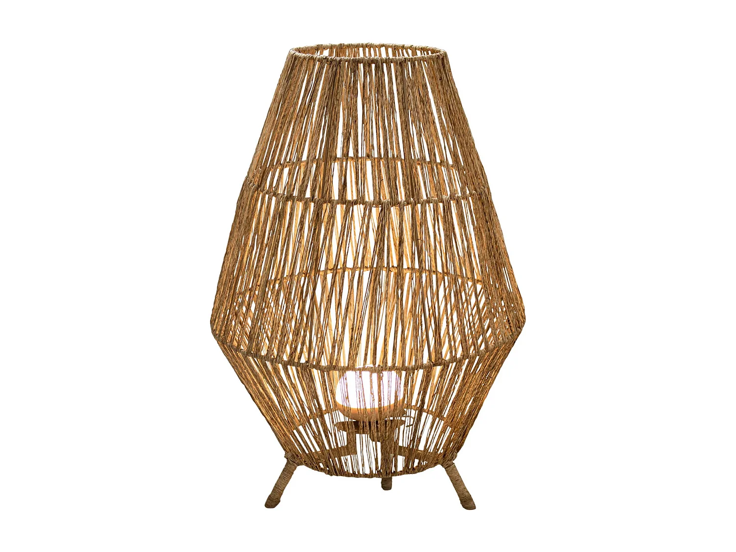 Lampe de jardin en jute Sisine 70 cm Batterie rechargeable