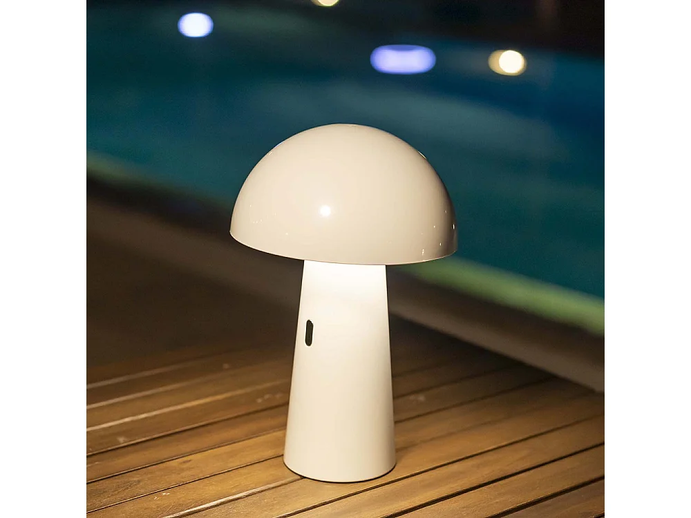 Lampe de jardin sur batterie Shitake Blanc