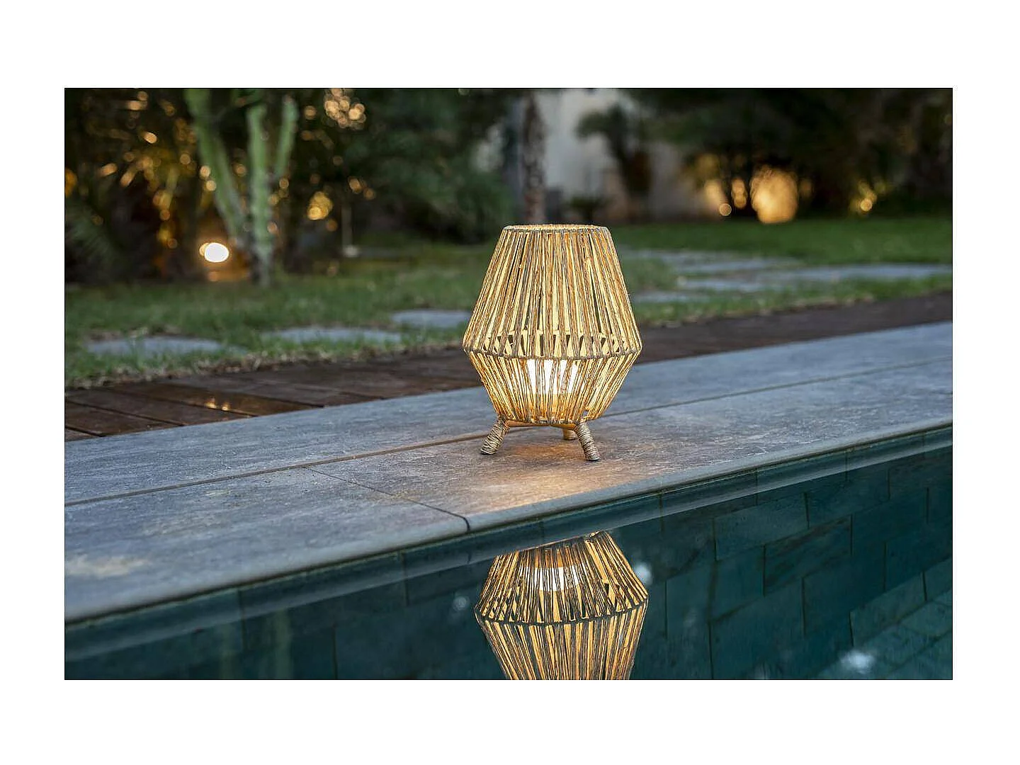 Lampe de jardin en jute  Sisine 30 cm